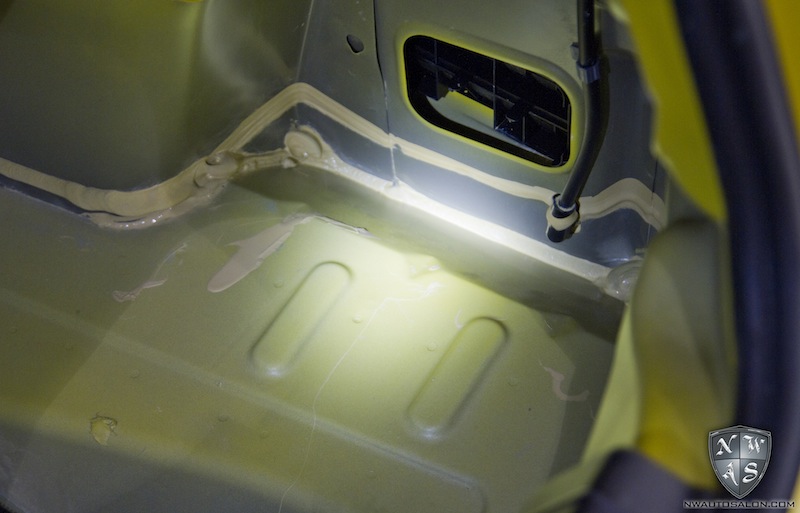 Interior Auto Detailing on Interior with Paint Spill NorthWest Auto Salon